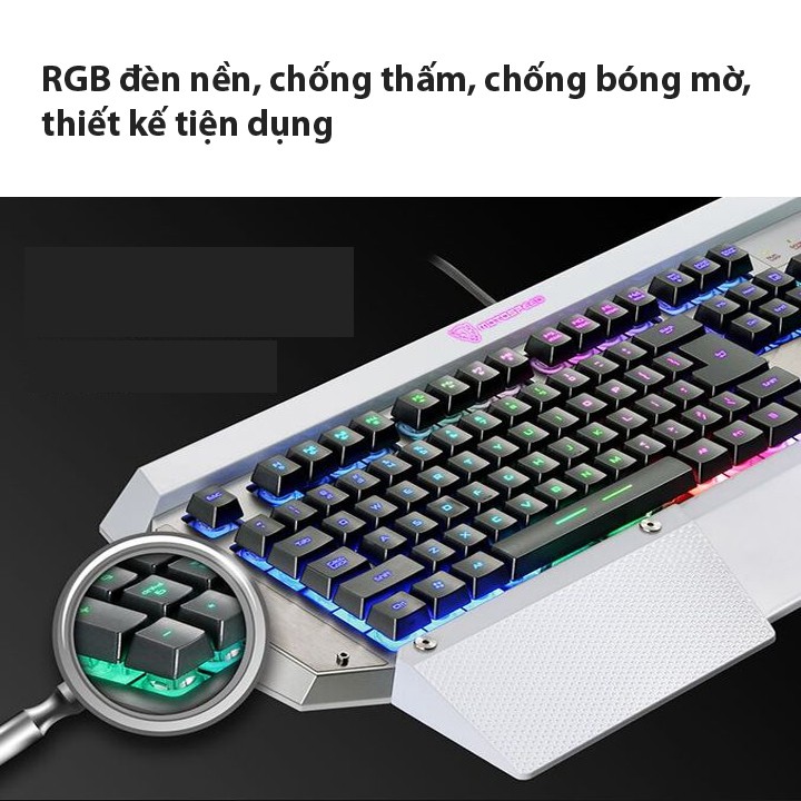 Bàn phím giả cơ Motospeed K800 Gaming Led 7 màu (Phím đen)