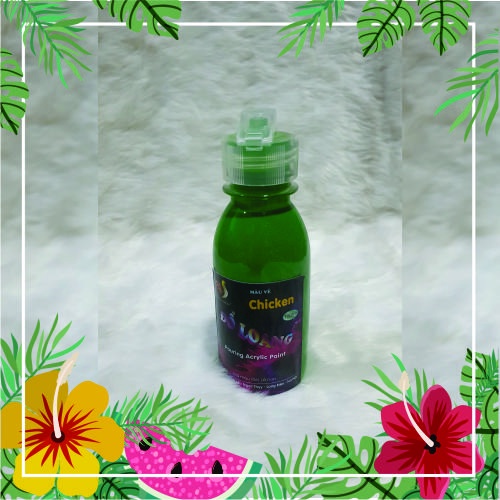 Màu Đổ Loang Chicken 5D Chai 100ml DIY Đổ Màu Acrylic Tượng Gấu Bearbrick, Tập Vẽ Tranh Độc Đáo