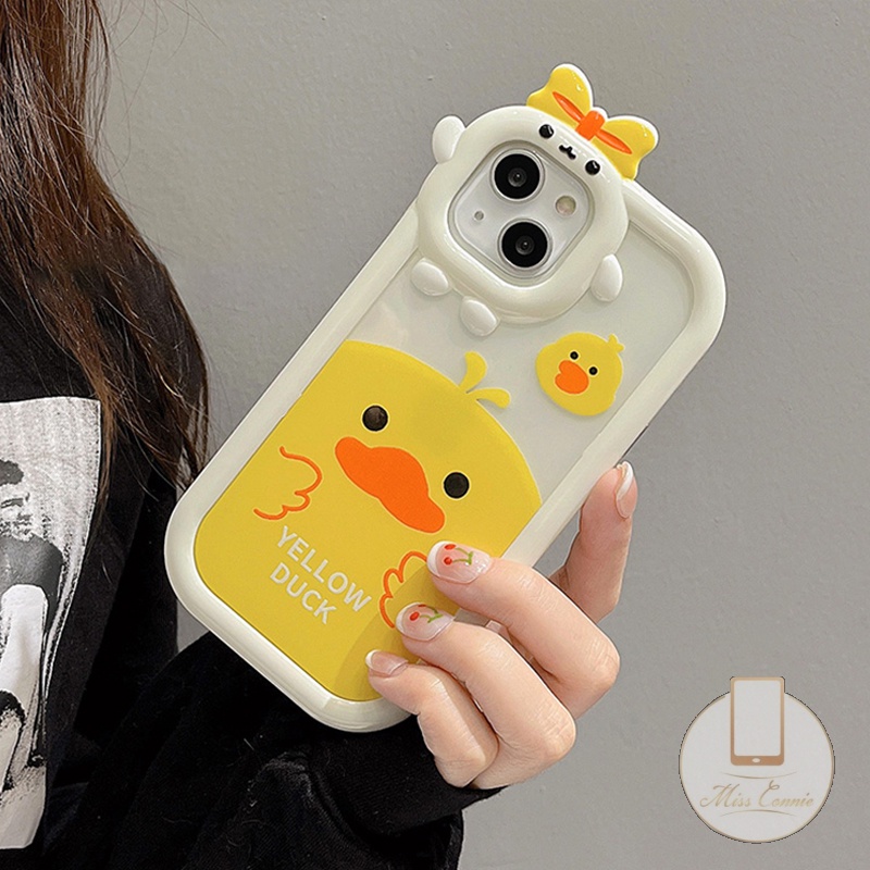 Ốp Điện Thoại TPU Mềm Hình Chú Vịt Vàng 3D Cho iPhone 11 Pro MAX XR 6 6S Plus 8Plus 7Plus 14 Plus 14 13 12 Pro MAX X XS MAX SE