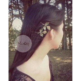 Mo0n- Set 2 kẹp tóc lá hoa hồng