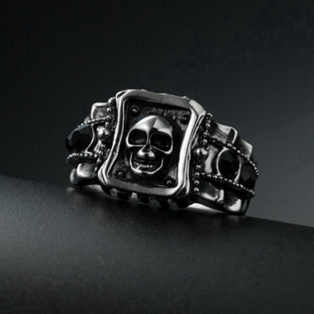 Nhẫn đầu lâu phong cách Punk cổ điển cá tính kích thước 7 -14