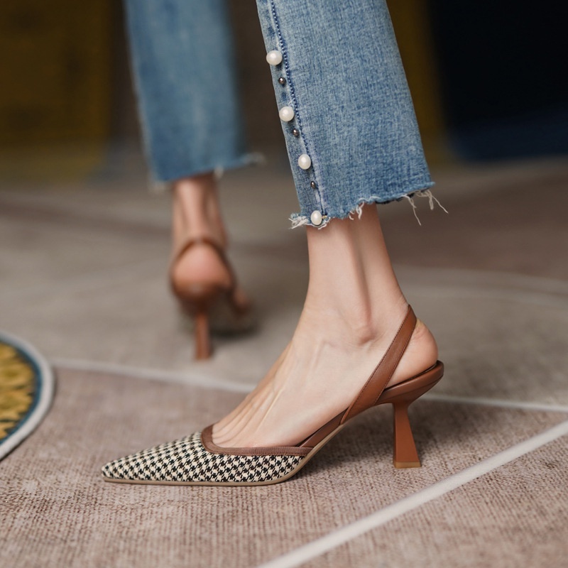 Giày Cao Gót Mũi Nhọn Phong Cách Retro Thời Trang Mùa Hè Quyến Rũ Dành Cho Nữ
