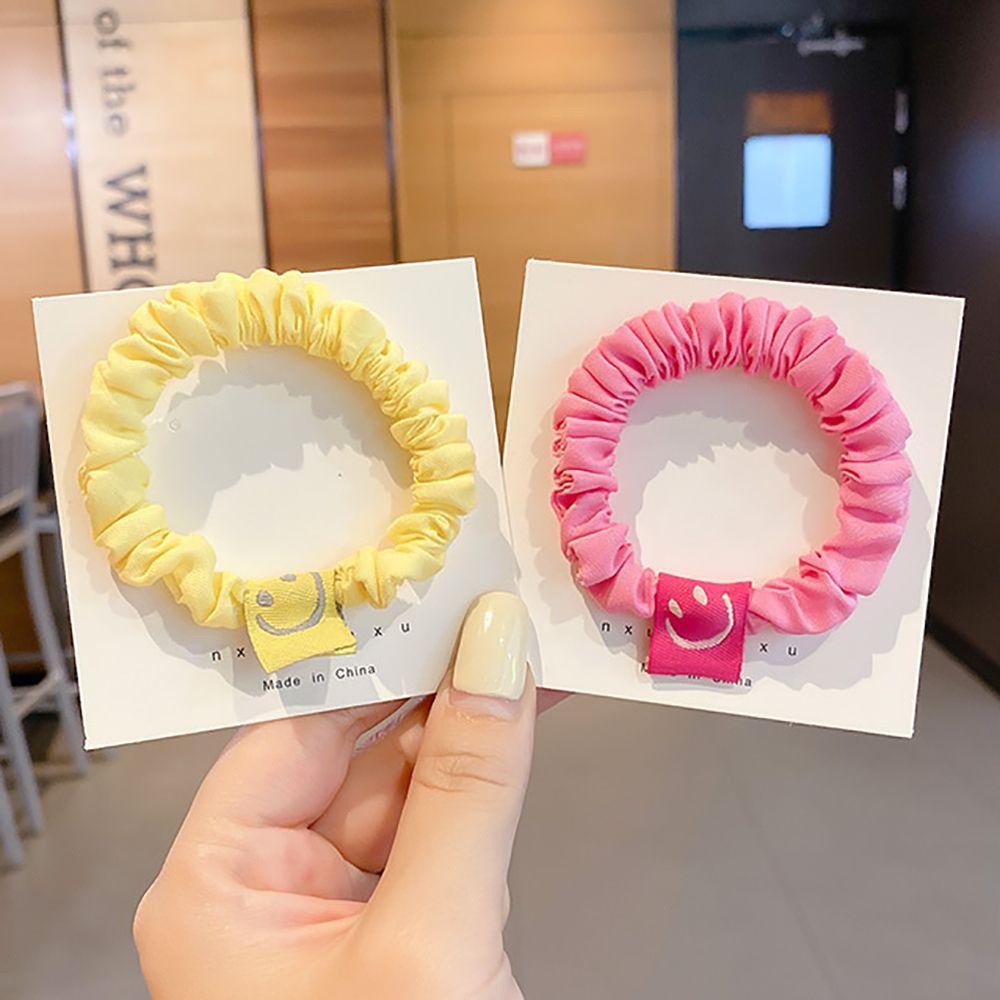 EXPEN Dây Cột Tóc Co Giãn Hình Mặt Cười Màu Sắc Ngọt Ngào Thời Trang Cho Nữ