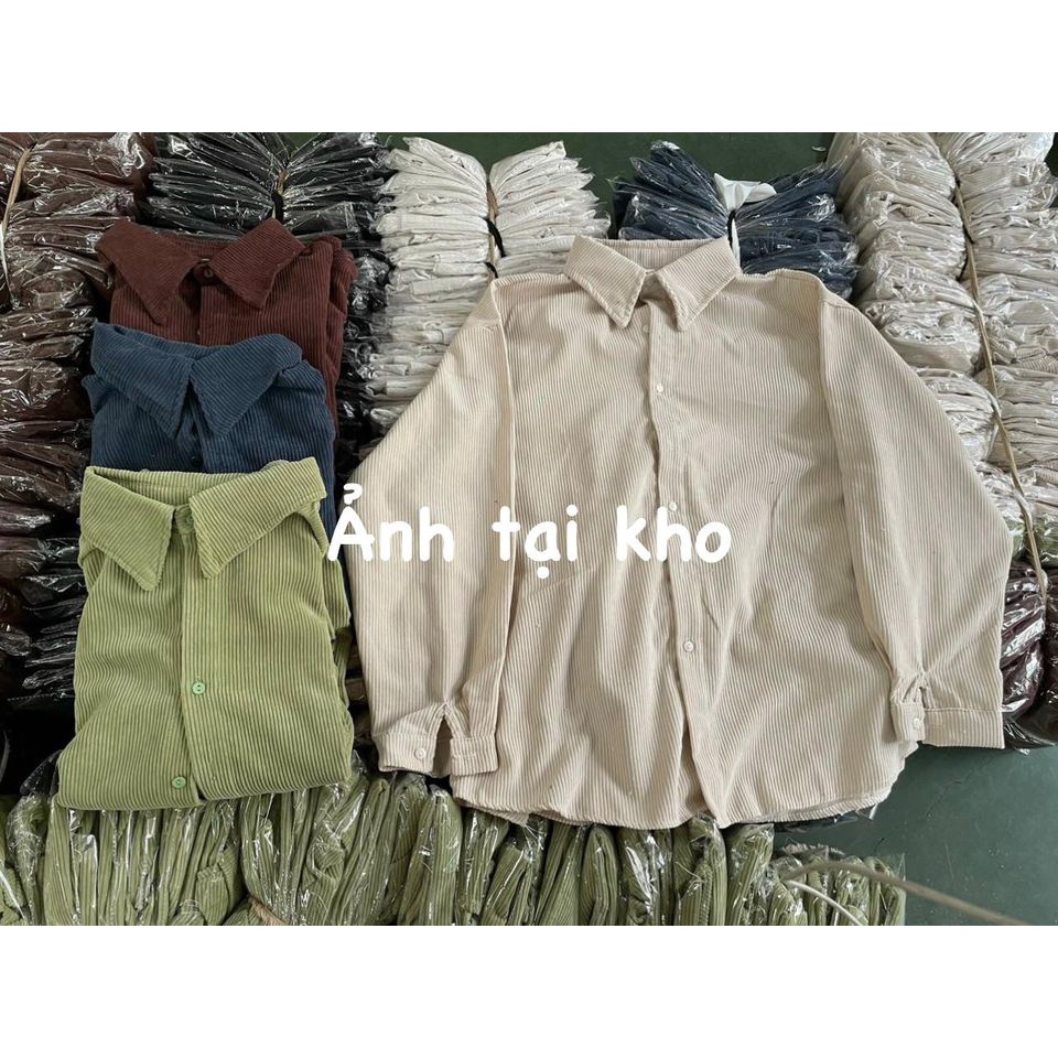 Áo sơ mi nhung 01 nữ bigsize ⚡ FREESIZE V1 125cm ⚡chất nhung tăm mềm mại