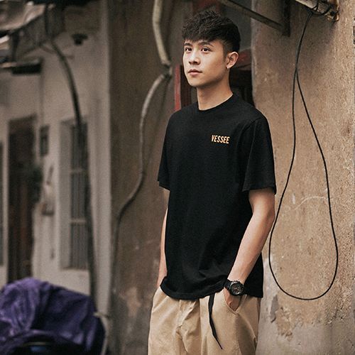 Áo Thun 100% Cotton Tay Ngắn Dáng Rộng In Họa Tiết Đơn Giản Thời Trang Mùa Hè Phong Cách Nhật Bản Cho Nam Giới