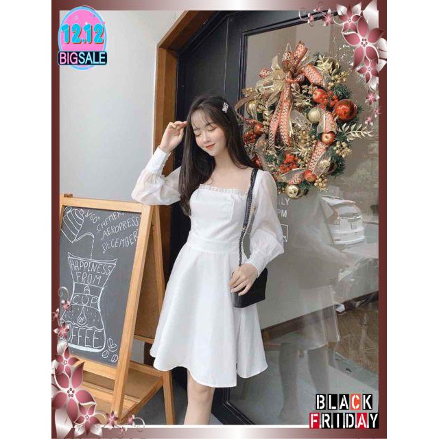 Đầm trắng xòe tay phồng dễ thương Babe Dress | BigBuy360 - bigbuy360.vn