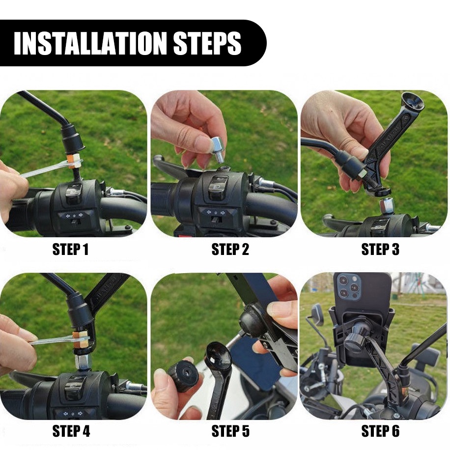 Dụng Cụ Chống Rung 360 Độ° Giá Đỡ Điện Thoại Bằng Hợp Kim Nhôm Chống Trượt Gắn Xe Đạp Tiện Dụng