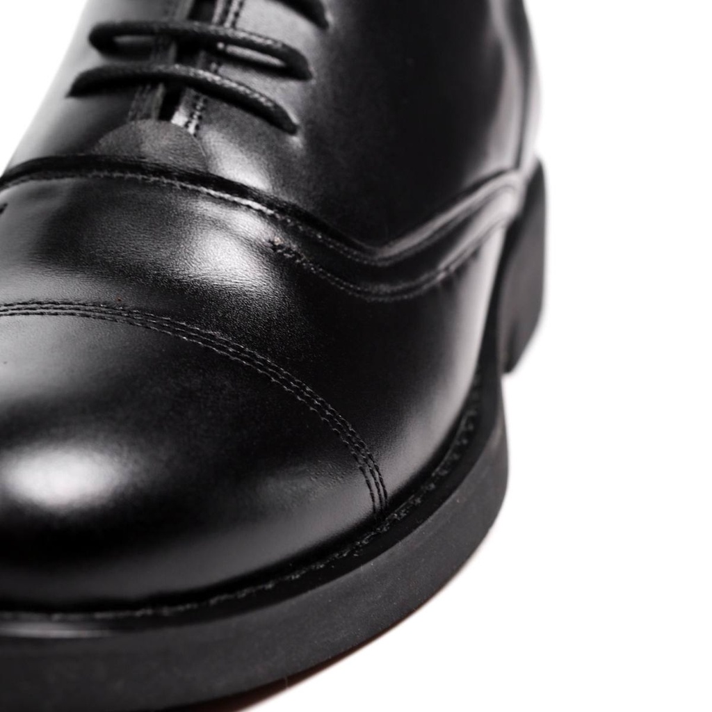 Giày tây nam, giày nam cổ thấp da bò Oxford Lucas Black, Lucas Shoes bảo hành 1 năm (Oxford 02 Lucas Black)