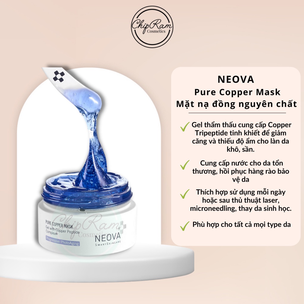 MẶT NẠ ĐỒNG NGUYÊN CHẤT NEOVA PURE COPPER MASK / Copper Peptide Complex