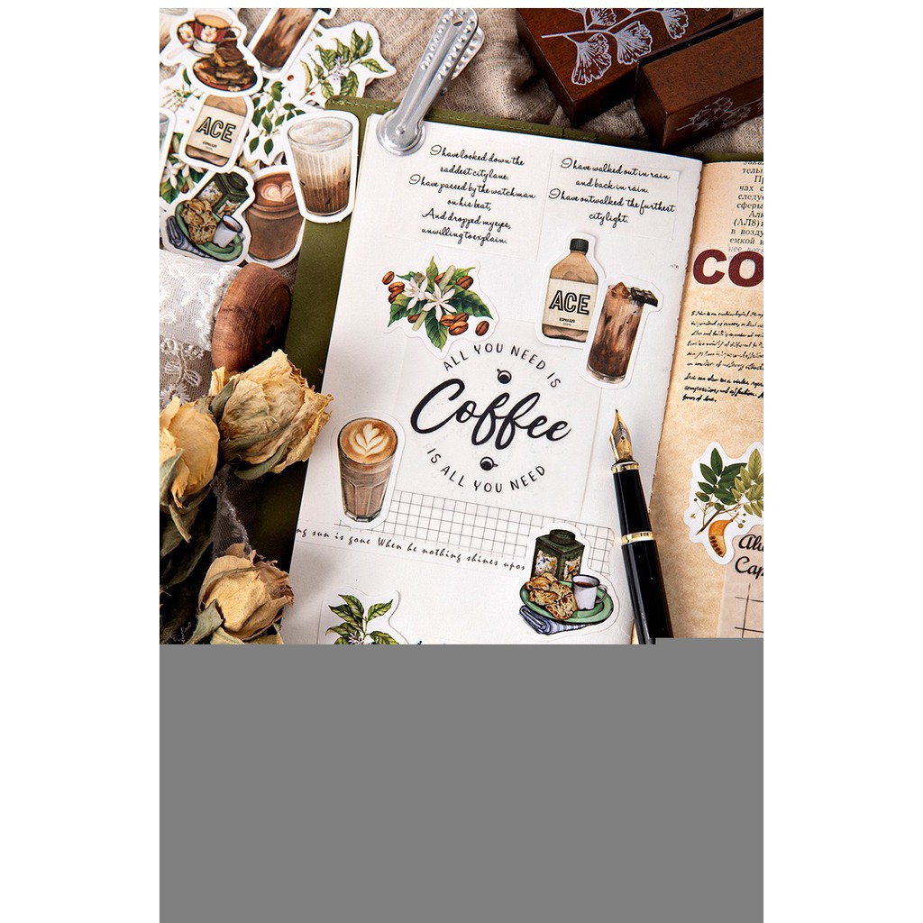 Bộ sticker/ Hình dán Các Loại Coffee (46 Hình)