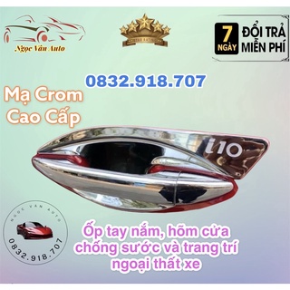 ◇□№ Ốp tay nắm, hõm cửa i10 đời 2014 - 2020. 2021 2022 Mạ crom cao cấp