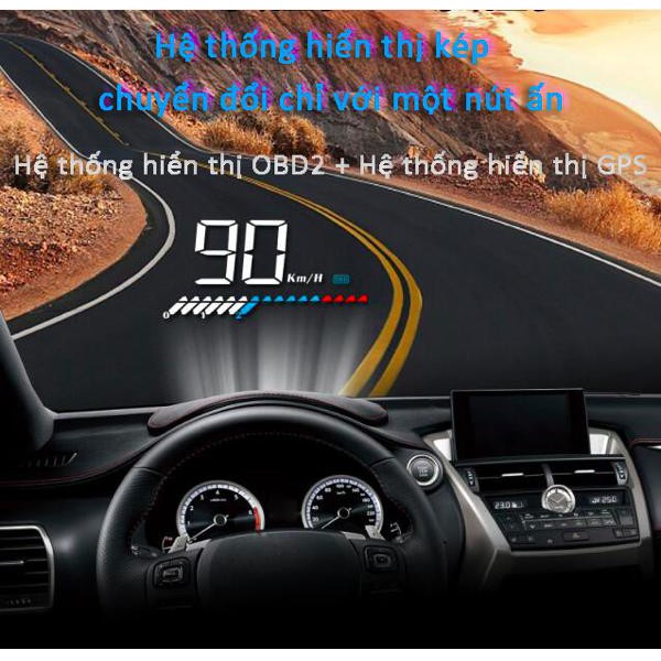 Thiết bị hiển thị trên kính lái HUD FULL OPTION OBD2 - Home and Garden