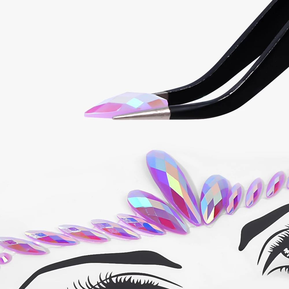 1 Tấm Nhãn Dán Hình Xăm Mắt/Cơ Thể Đính Đá 3D Lấp Lánh DIY Cho Nữ