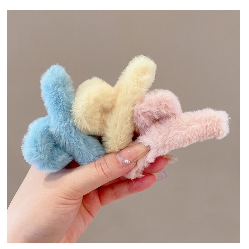 Kẹp Tóc Lông Nhung Nhiều Màu Dễ Thương Phong Cách Hàn Quốc Cho Nữ