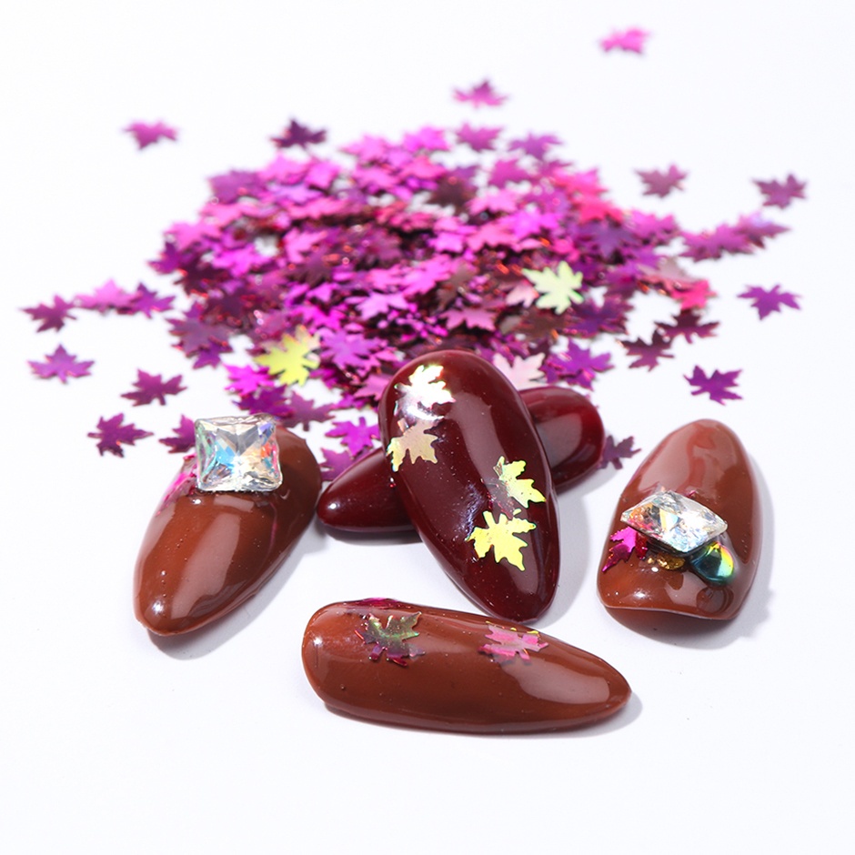 Hộp Phụ Kiện Lá Phong 3D Trang Trí Móng Tay