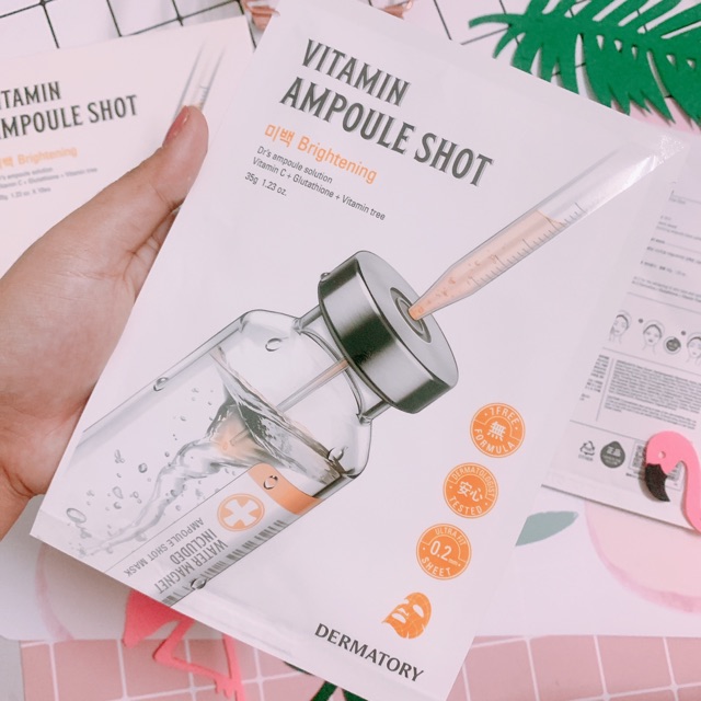 🎭🎨MẶT NẠ DƯỠNG TRẮNG DA DERMATORY - VITAMIN AMPOULE SHOT 🌟(BRIGHTENING)💦 | BigBuy360 - bigbuy360.vn