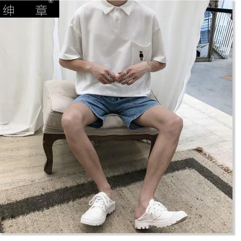 áo thun form rộng tay lỡ cổ bẻ, chất vải siêu mịn