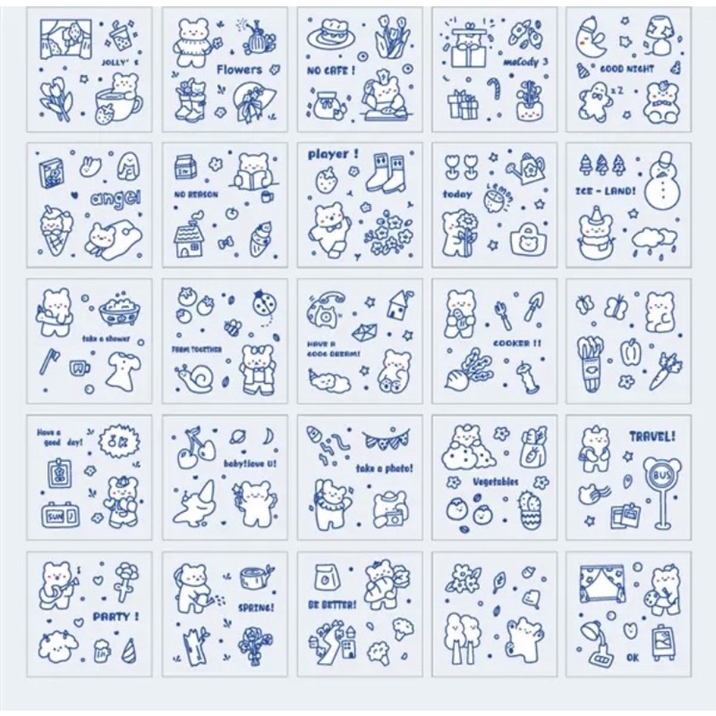 Sticker 100 miếng dán Bear Village
