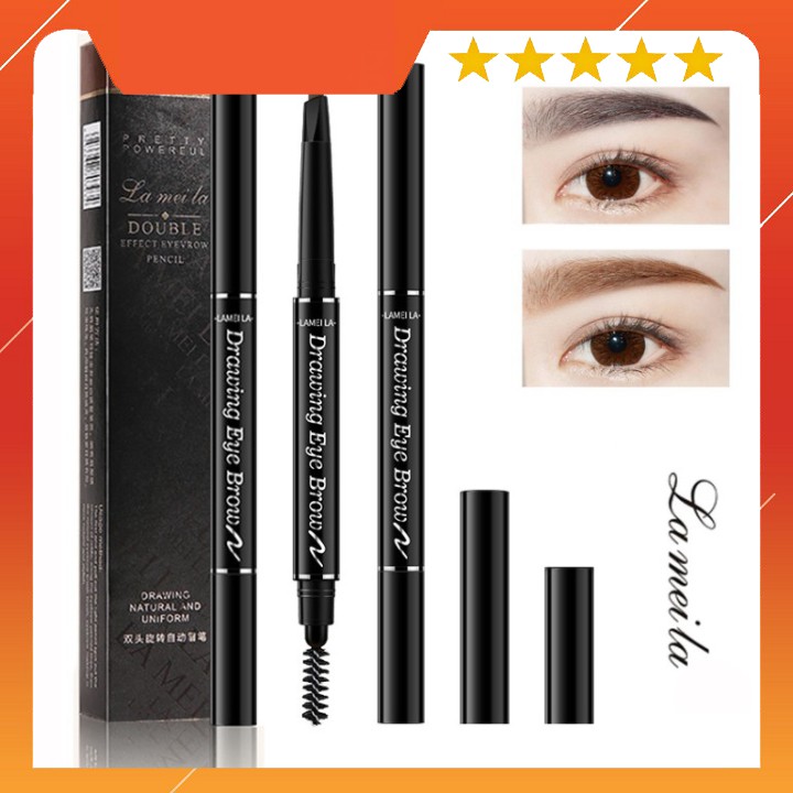 Chì kẻ mày double effect Lameila 02 đầu siêu mịn bền màu Xuka Cosmetic | BigBuy360 - bigbuy360.vn
