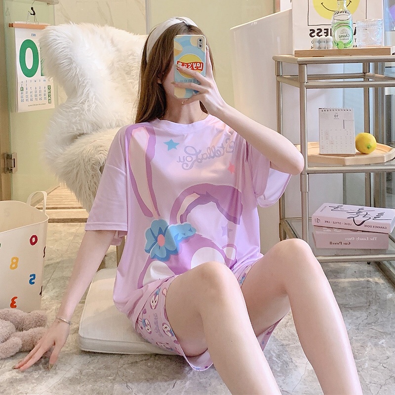 Đồ ngủ nữ mặc nhà thun mềm mại mát mẻ họa tiết siêu cute dễ thương - CTN6