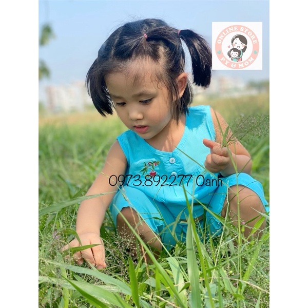 Quần lững áo sát nách bộ tole lanh tôn bé gái như ảnh