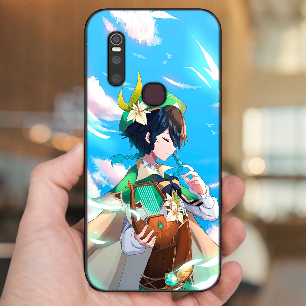Ốp lưng Vivo V15 viền đen in hình Venti Genshin Impact