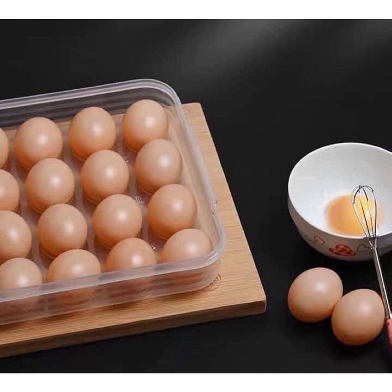 Hộp đựng trứng 24 quả, hộp bảo quản trứng tủ lạnh chống bể vỡ có nắp dậy