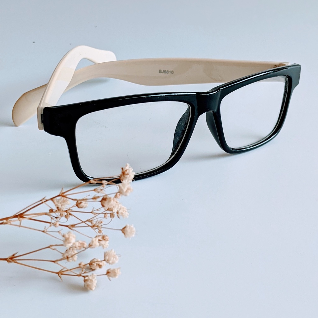 Gọng kính không tròng dáng mắt vuông càng kính to thời trang