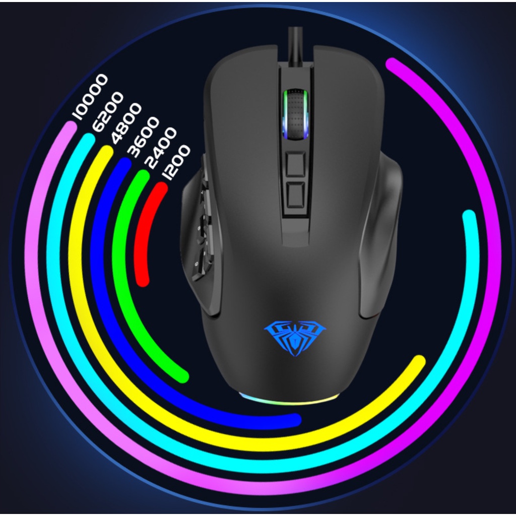 [Mã SKAMSALE03 giảm 10% đơn 200k] CHUỘT GAMING AULA H510 LED RGB 14 NÚT BẤM