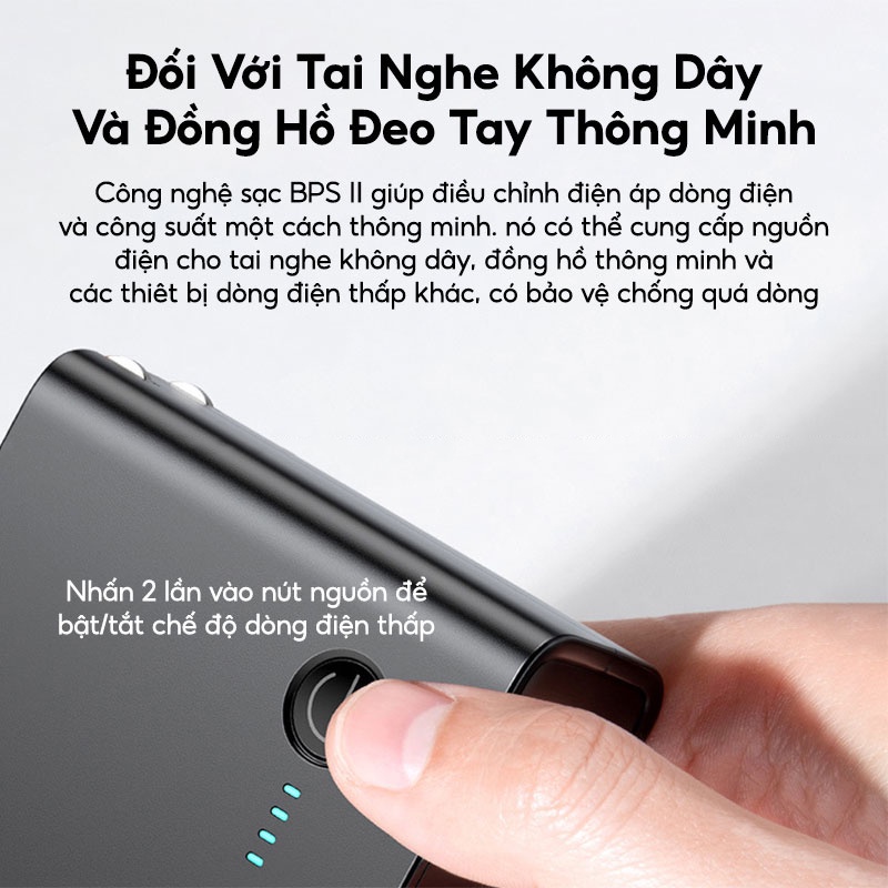 Củ sạc nhanh tích hợp pin dự phòng Baseus Adaptor 2in1 C + U 10.000mAh 20W
