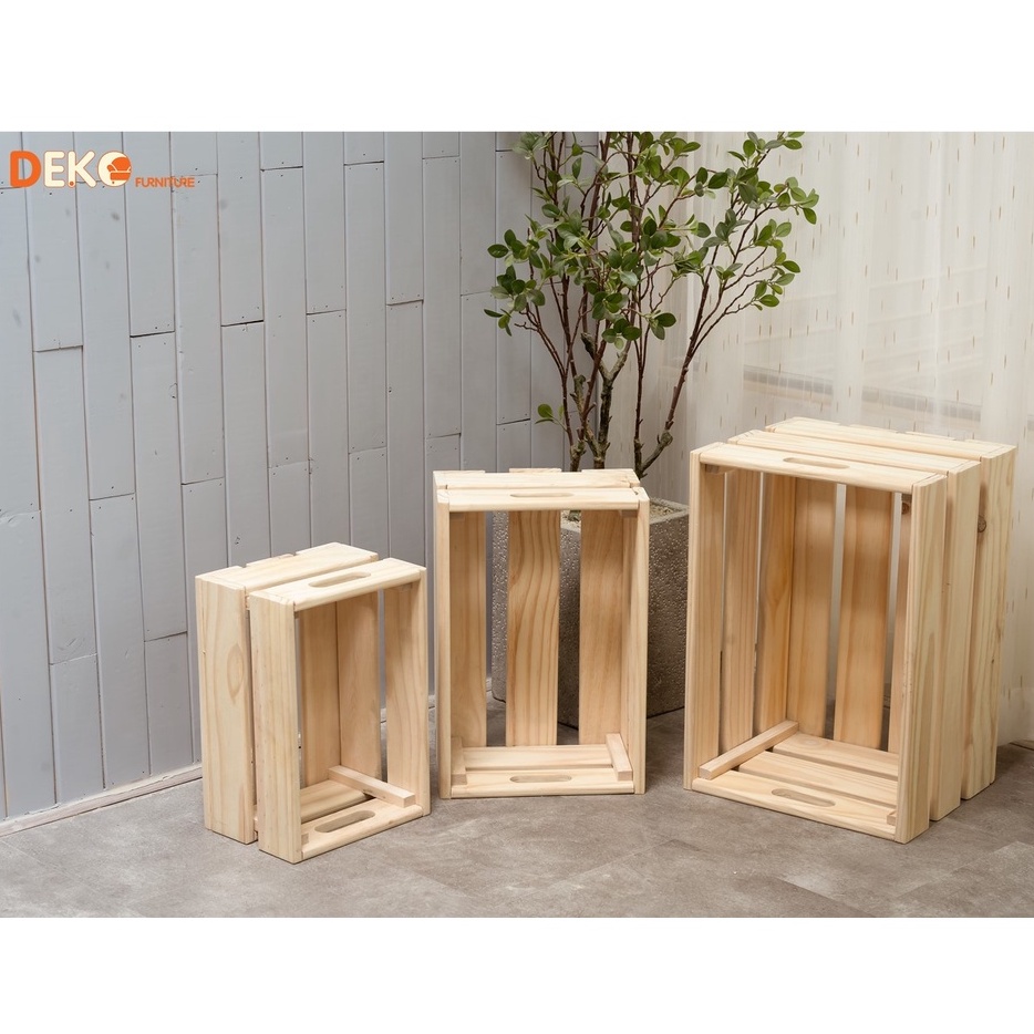 Hộp gỗ thông pallet cao cấp DEKO