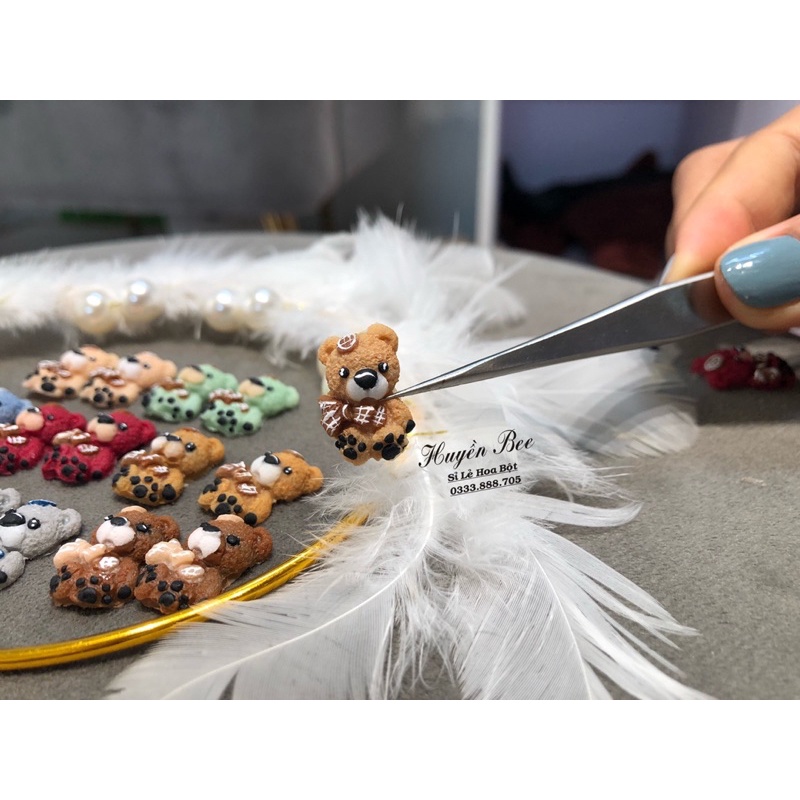 Gấu bột - Gấu bột gắn nail cả thân