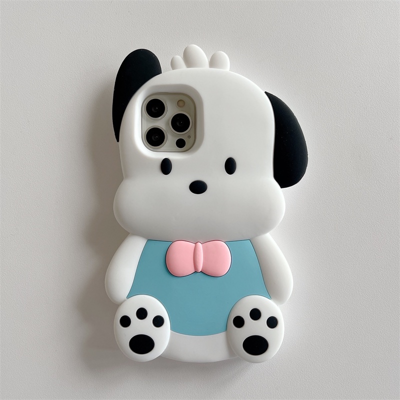 Ốp Điện Thoại Silicon In Hình Chú Chó Ba Chiều Cho iPhone XS Max 11ProMax 12ProMax 13ProMax