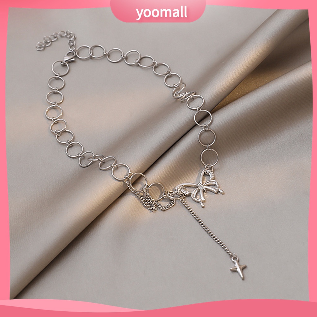 Ở stcok| Vòng cổ Hợp Kim Mặt Hình Bướm Đính Đá Sang Trọng Cho Nữ