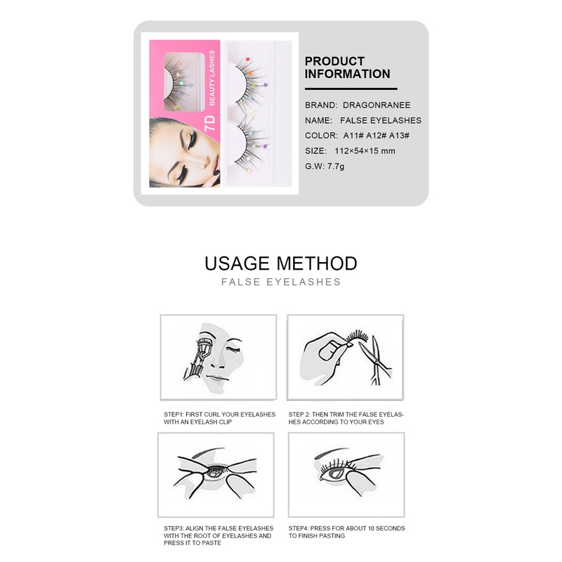 1 Cặp Lông Mi Giả 3D 7-25mm Màu Sắc Tự Nhiên Độc Đáo