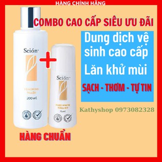 Combo Lăn Khử Mùi + Dung Dịch Vệ Sinh Phụ Nữ Scion + Tặng Mặt Nạ Lụa