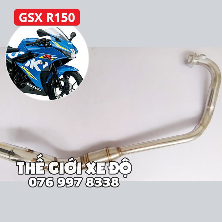 Cổ pô GSX R150 bầu hơi tổ ong gắn pô độ - cổ pô độ Suzuki GSX R 150