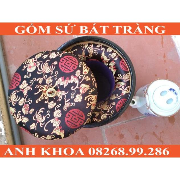 Ấm tích vẽ trúc lâm thất hiền và bao ấm loại 1.5l - Gốm sứ Bát Tràng Anh Khoa