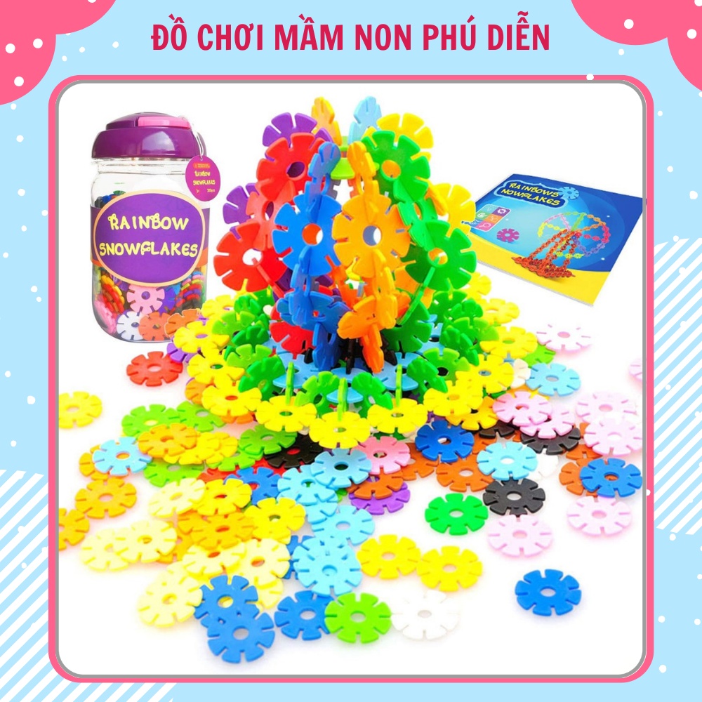 Bộ Ghép Hình Hoa Đồ Chơi Xếp Hình Thông Minh Nhiều Màu Sắc Cho Trẻ Gồm 135 Chi Tiết