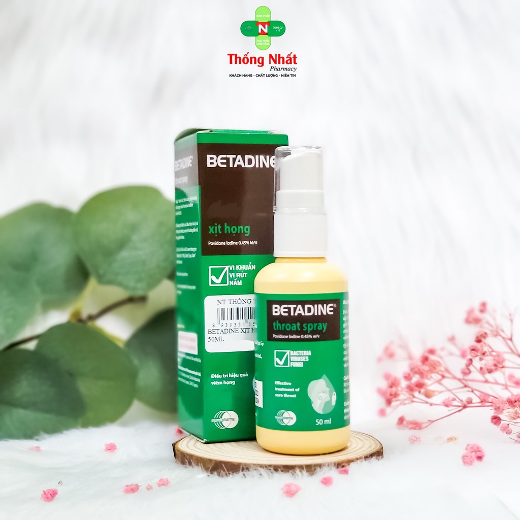Xịt Miệng Họng Betadine Giảm Đau Họng, Ho, Ngứa Rát Chai 50ml