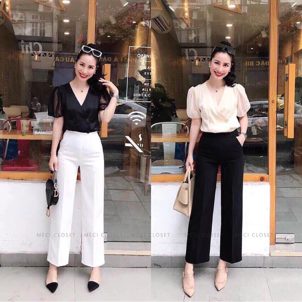 QUẦN TÂY ỐNG RỘNG KHÓA SƯỜN GIỌT LỆ KINA, Quần Ống Rộng Nữ Lưng Cao, Vải tuyết Mưa Đẹp, có Bigsize 89KG