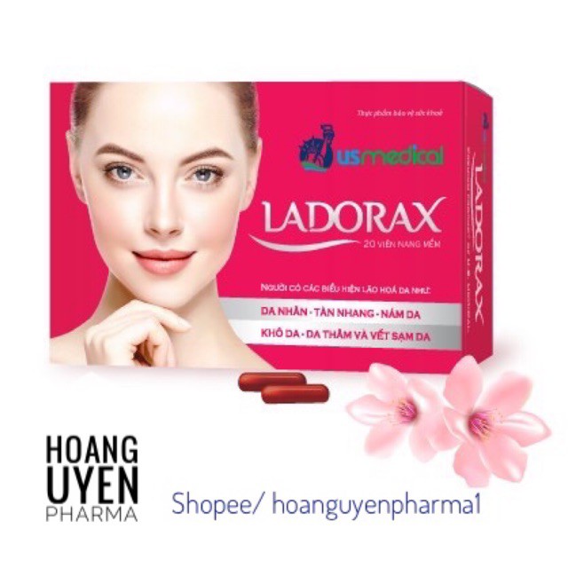 Viên uống trắng da Ladorax - Hộp 20 viên