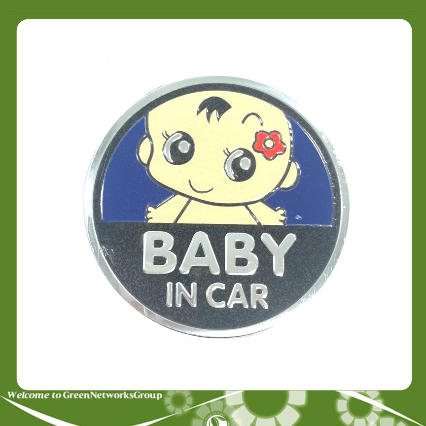 Bộ tem dán xe kim loại Baby In Car Greennetworks