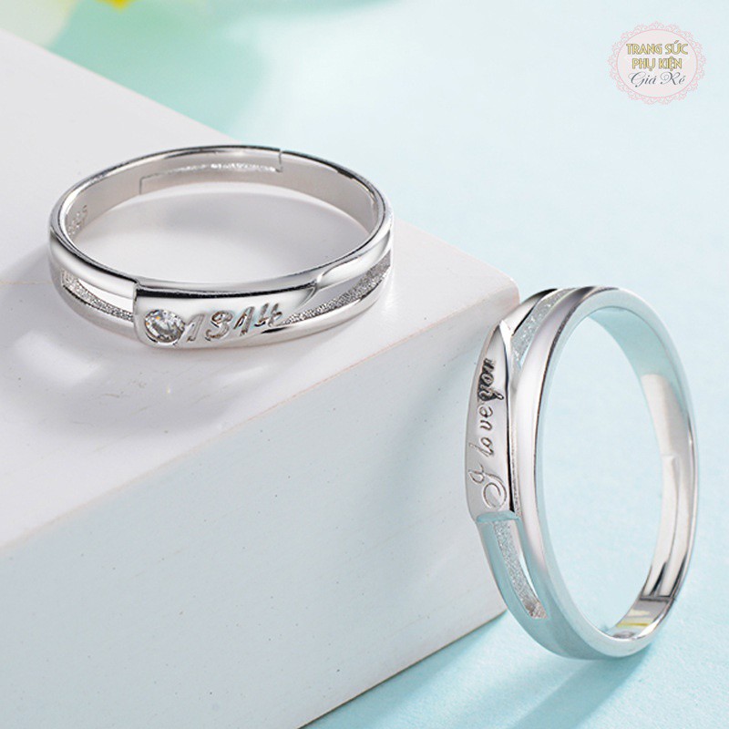 Nhẫn đôi nam nữ &quot;I love you&quot; và &quot;1314&quot;, bạc Ý 925, cực xinh NC02