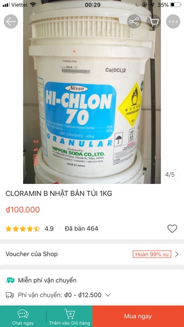 CLORAMIN B nhật bản túi 1kg