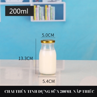 CHAI THUỶ TINH ĐỰNG SỮA 200ML NẮP THIẾC