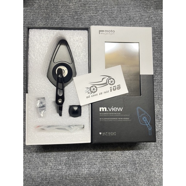 Gương  chiếu hậu kiểu M view, lá motogadget thông dụng mọi loại xe