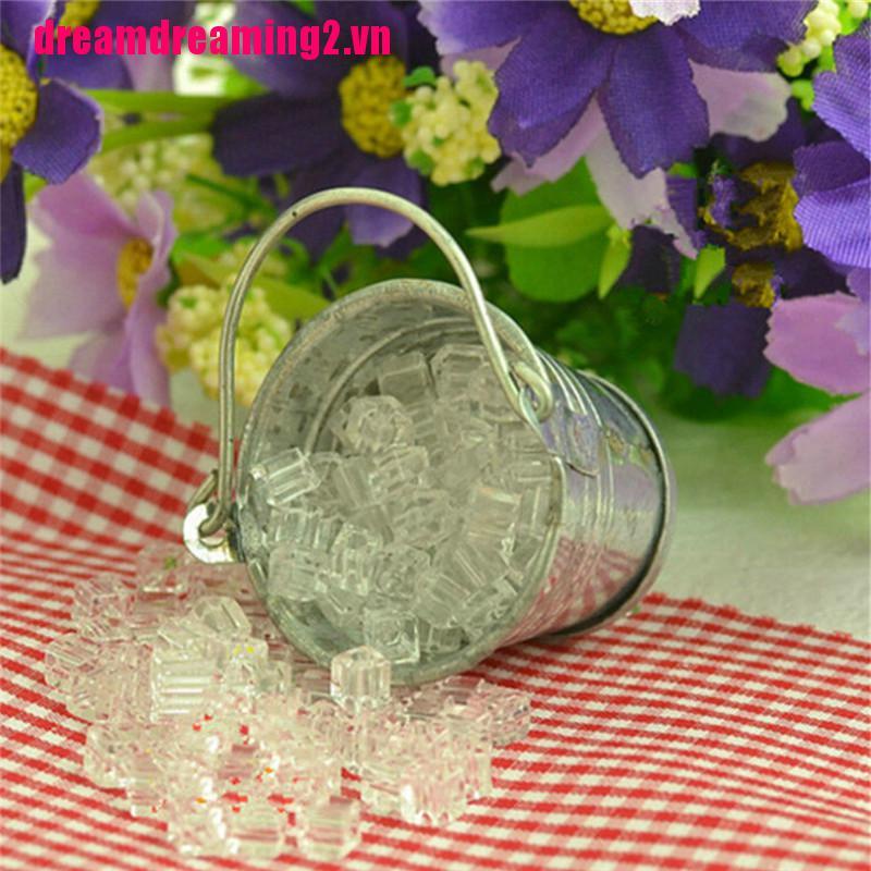 Bộ 2 Xô Đá Mini Tỉ Lệ 1: 12 Dùng Trang Trí Nhà Búp Bê