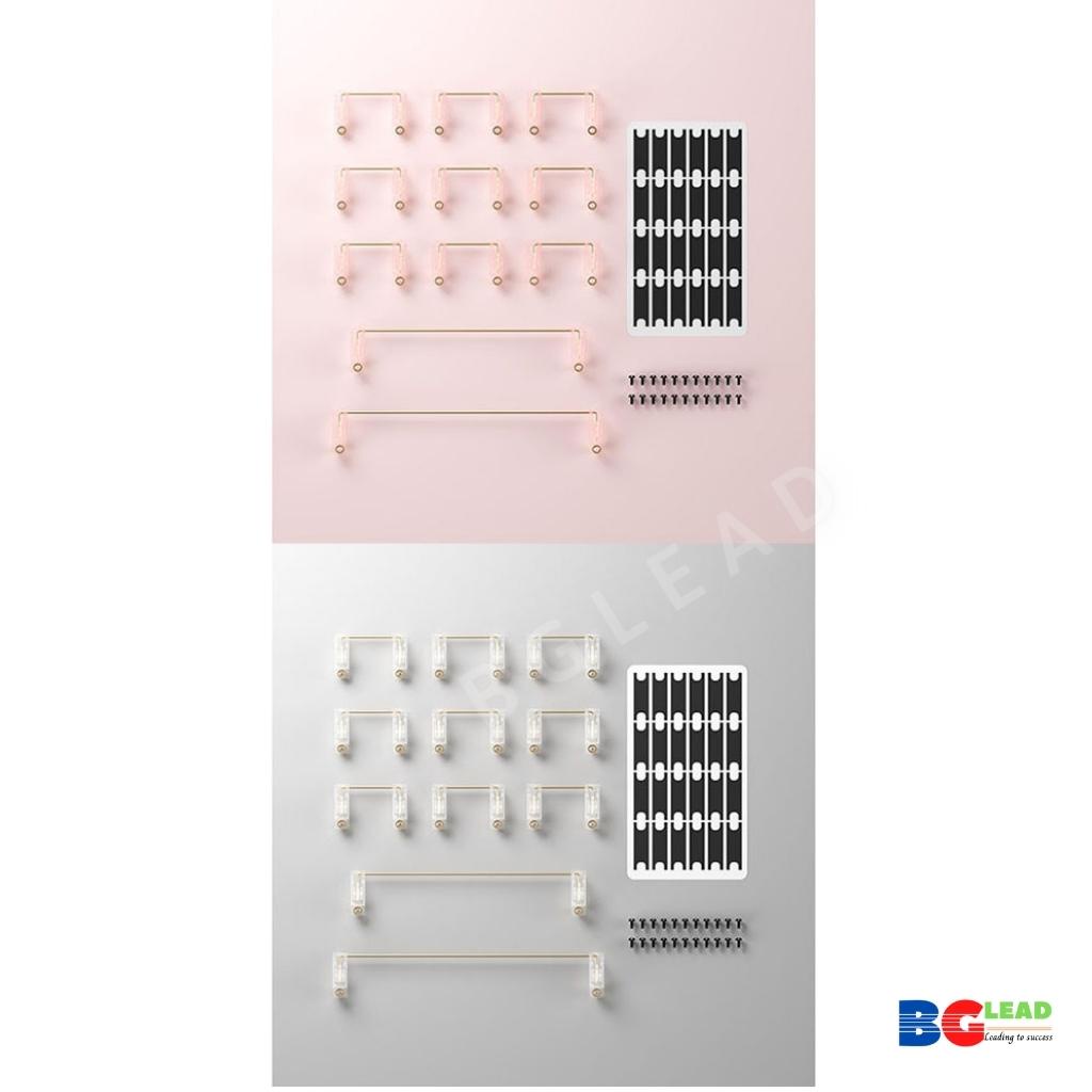 Stab bàn phím cơ AKKO Screw-in PCB Mount (Clear / Sakura Pink)