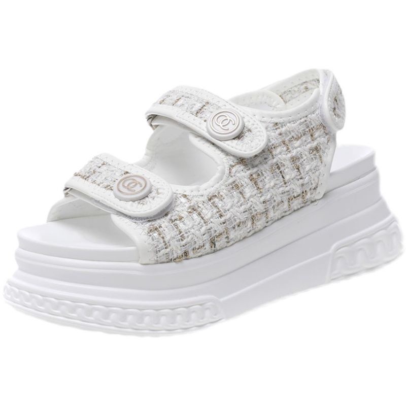 Giày Sandal Cao Gót Đế Dày Nâng Chiều Cao Phong Cách Mới Mùa Hè Dễ Phối Đồ